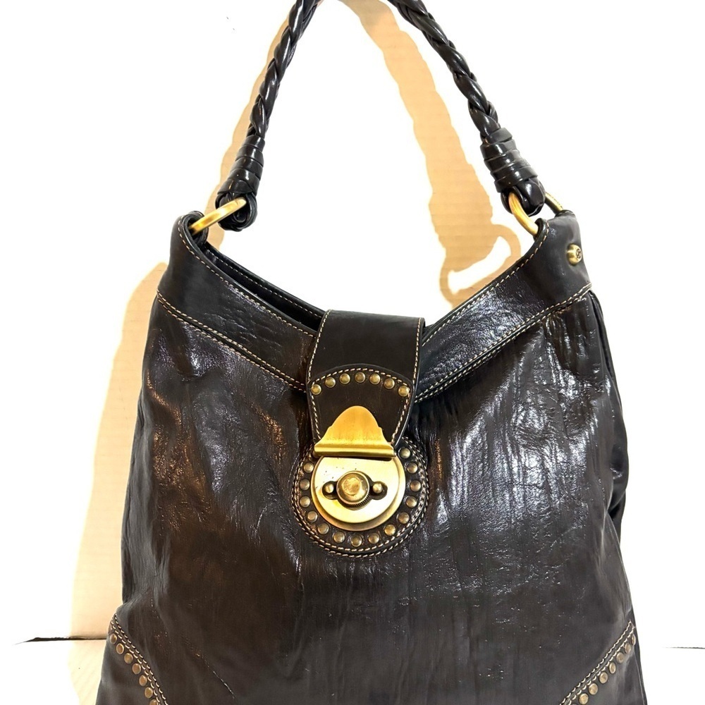 Black Leather Hobo Bag
